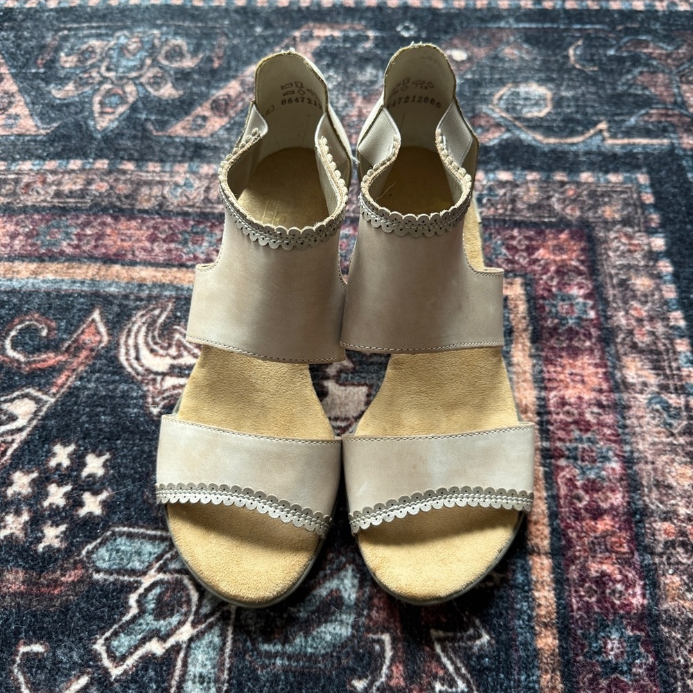 Rieker block heel‎ slip on heels ankle stretch moonstone